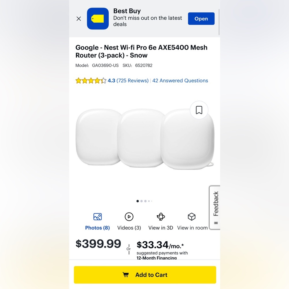 3 pack Google Nest Pro Wi-Fi Extend Routers - Picture 9 of 9